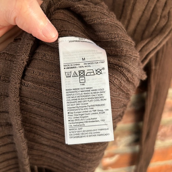 Gap x Cult Gaia Brown Wool Long Sleeve Sheer Shirt Top, M - Picture 5 of 8